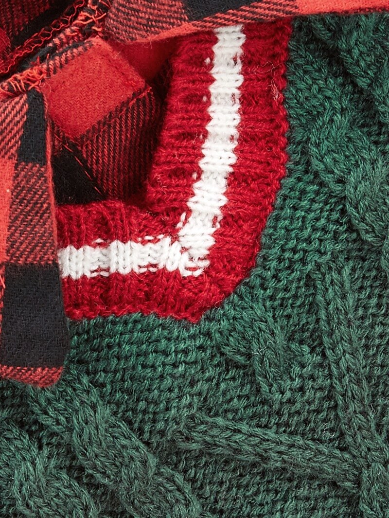 Perfecto para el otoño de cuello a cuadros a cuadros de invierno Cable Sweater Chalece