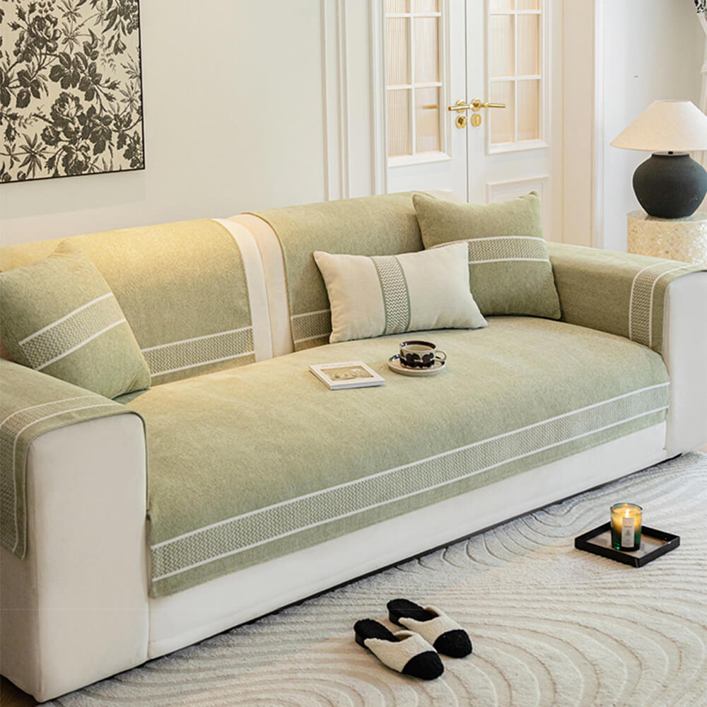 Chenille Jacquard Wide Edge Diseño Cubierta de sofá resistente a los scratch
