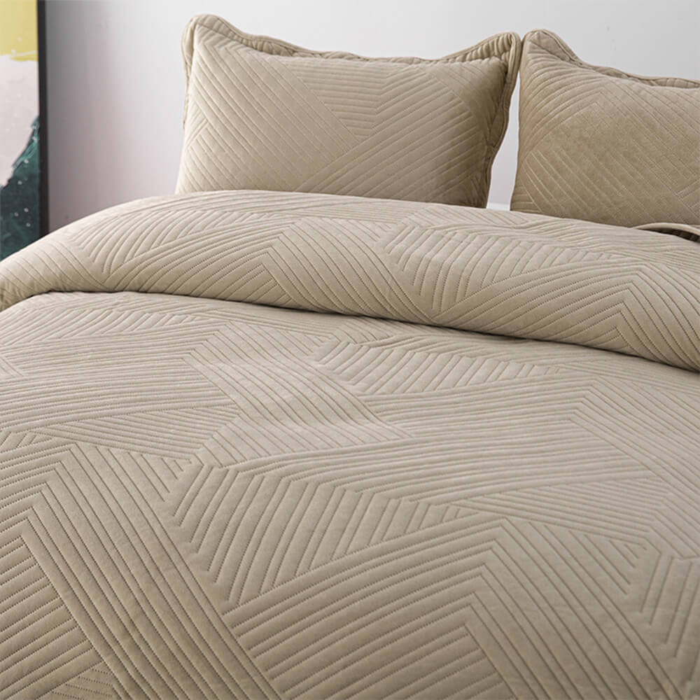 Cama de terciopelo de cristal acolchado geométrico casual caliente