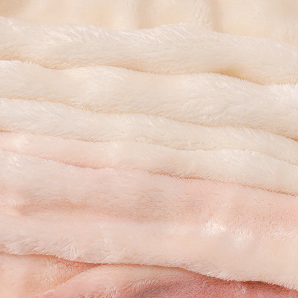 Luxuriöses flaches Laken aus weichem Kaninchenfell mit Farbverlauf