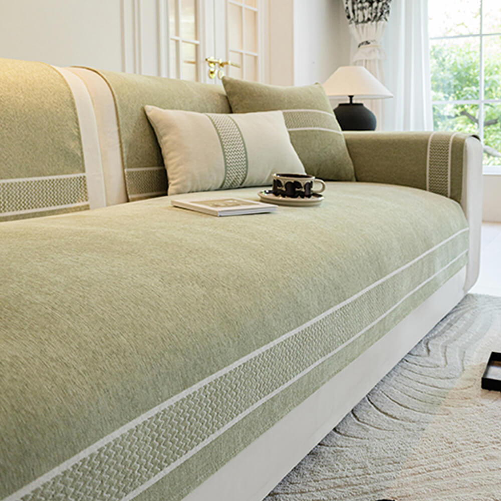 Chenille Jacquard Wide Edge Diseño Cubierta de sofá resistente a los scratch