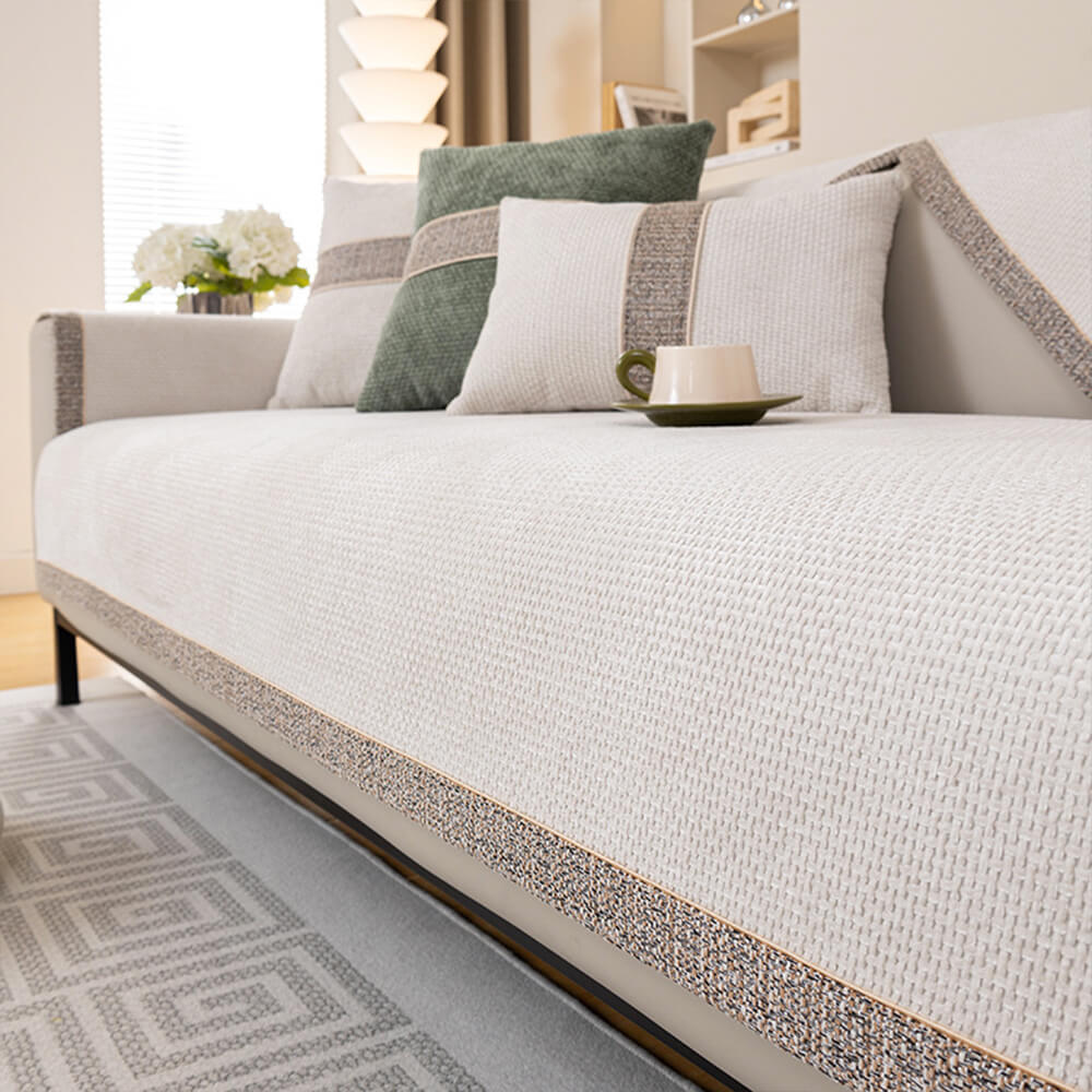 Tweed moderno de la temporada Tweed Woven Chenille Anti-Slip Couch Coach