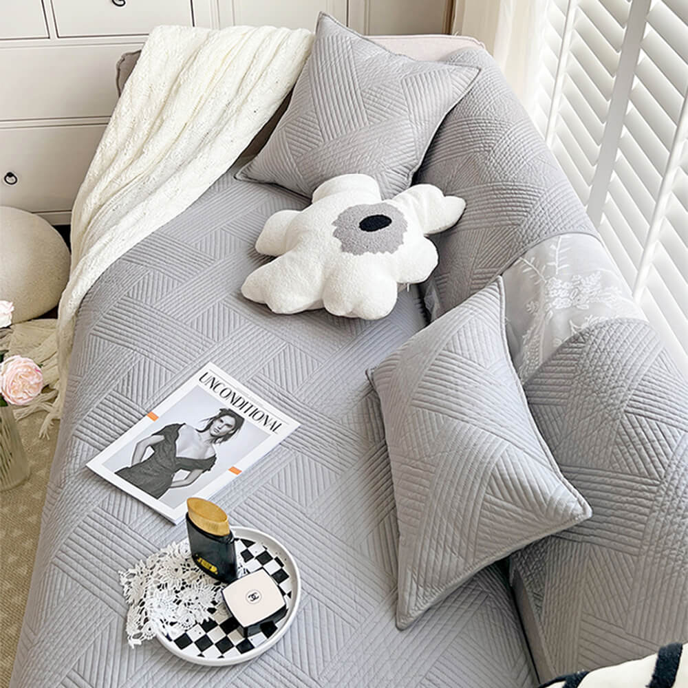 Cubierta de sofá de algodón sólido de algodón sólido de algodón sólido para todas las estaciones