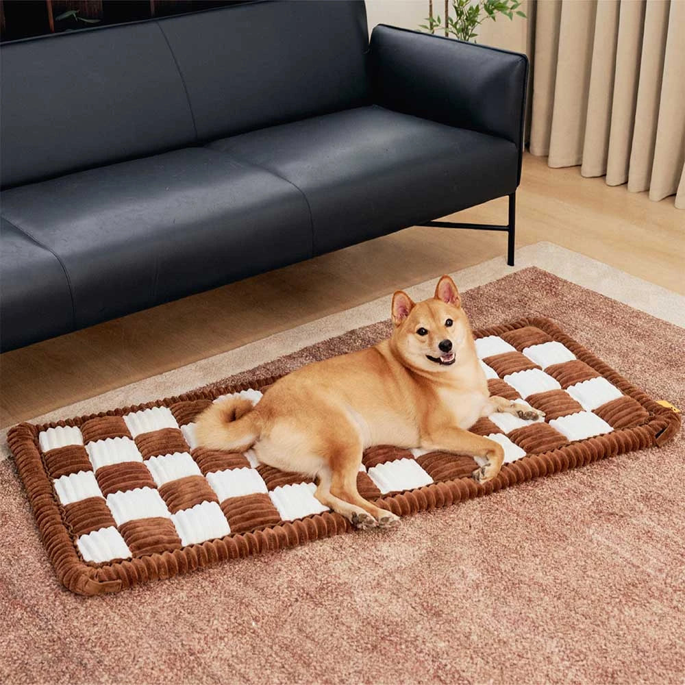 Alfombra de cama para perros sin deslizamiento a cuadros para extensor de asiento para el automóvil