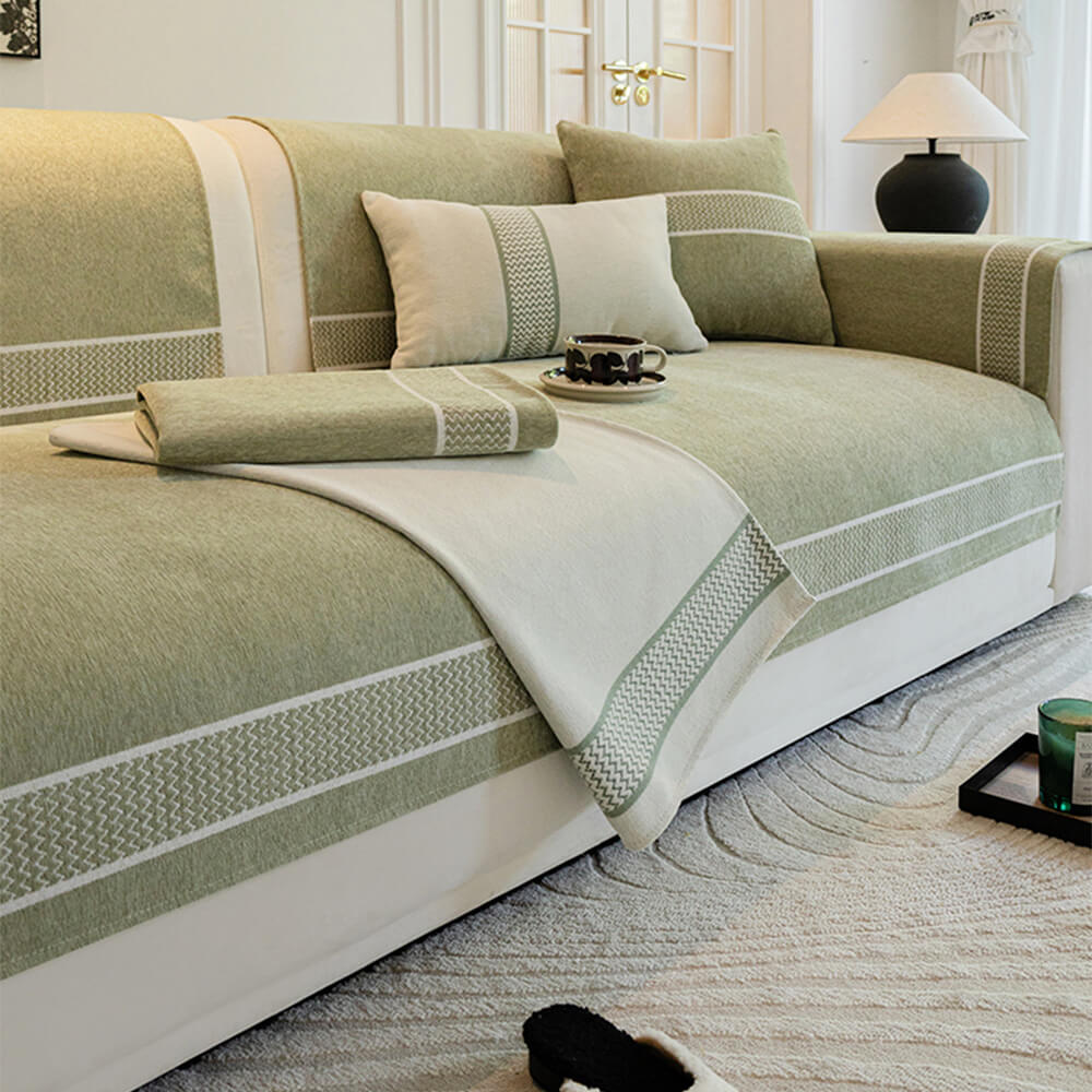 Chenille Jacquard Wide Edge Diseño Cubierta de sofá resistente a los scratch