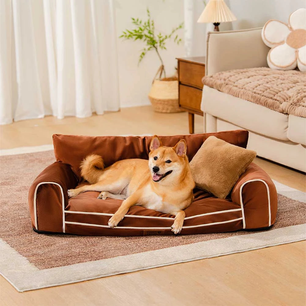 Deluxe Silk Velvet extraíble Bed ortopédico para perros con almohada - Regalrest
