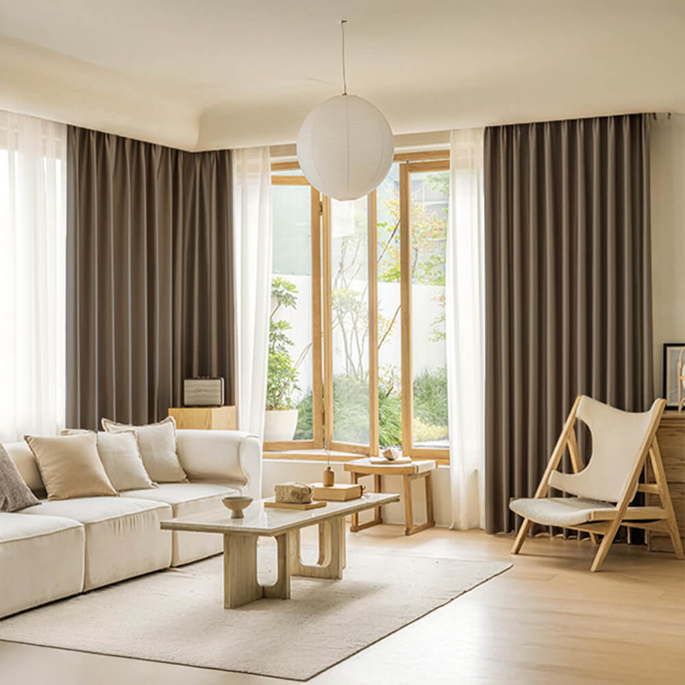 Rideaux occultants insonorisés épais en satin de luxe moderne