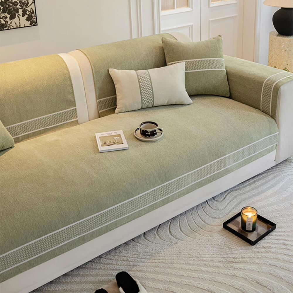 Chenille Jacquard Wide Edge Diseño Cubierta de sofá resistente a los scratch