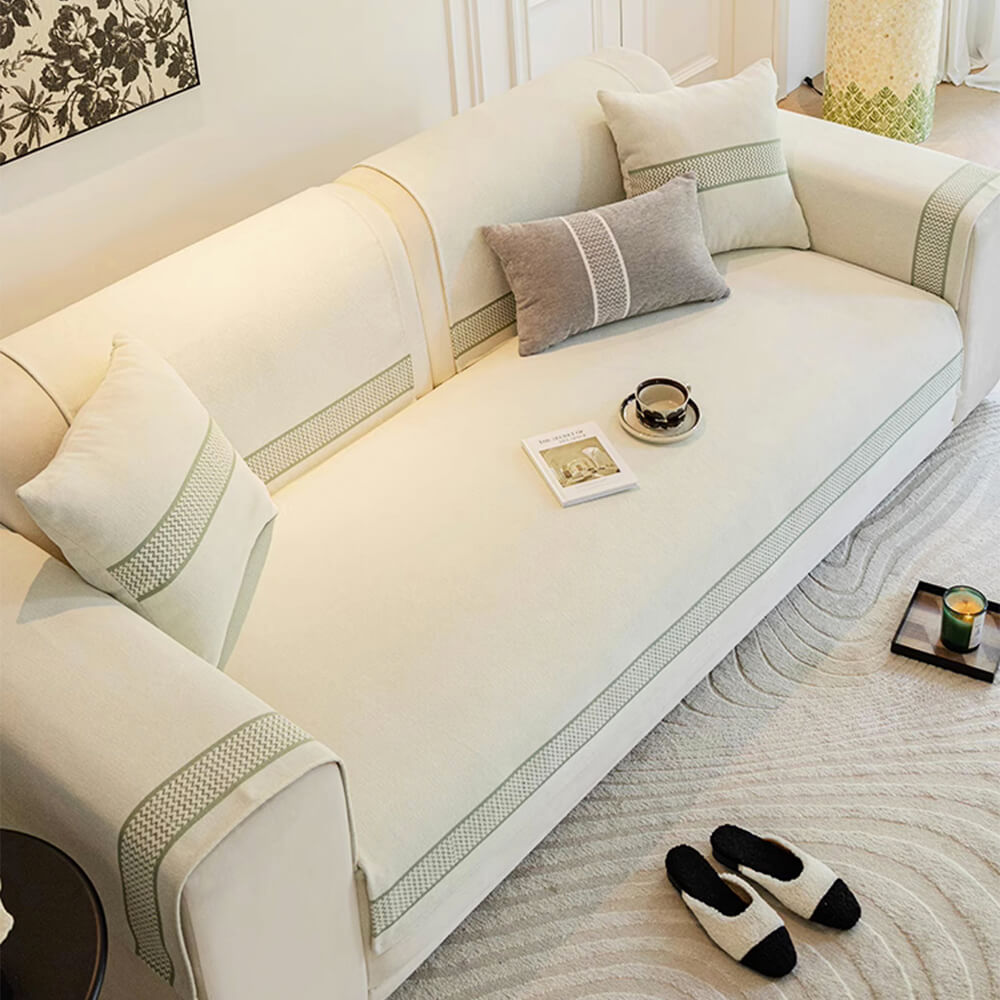 Chenille Jacquard Wide Edge Diseño Cubierta de sofá resistente a los scratch