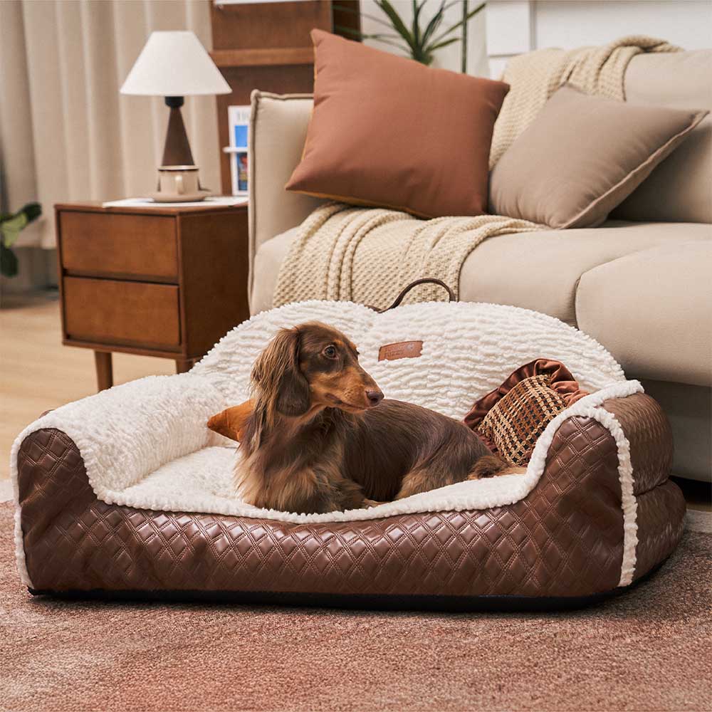 Cama de perros de almohada acogedora de acogedor