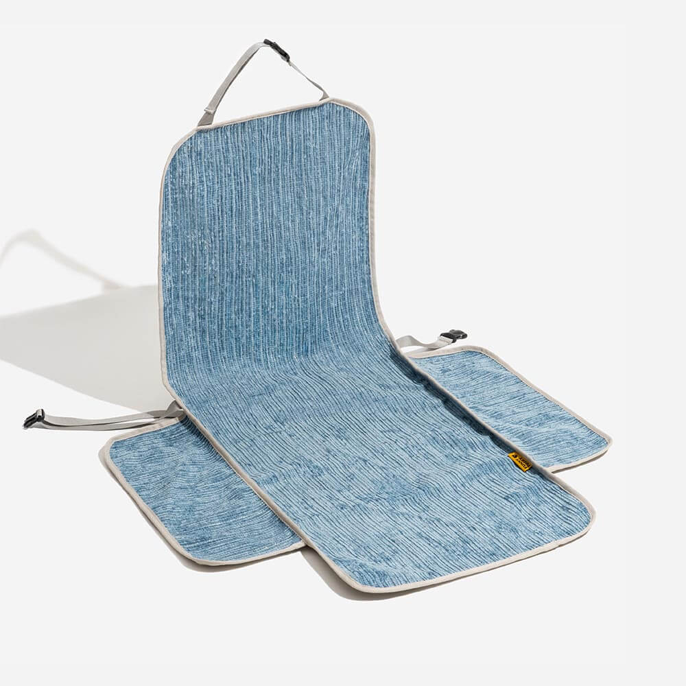 Housse de protection de siège de voiture en Chenille rayée imperméable pour animaux de compagnie-route plus sûre