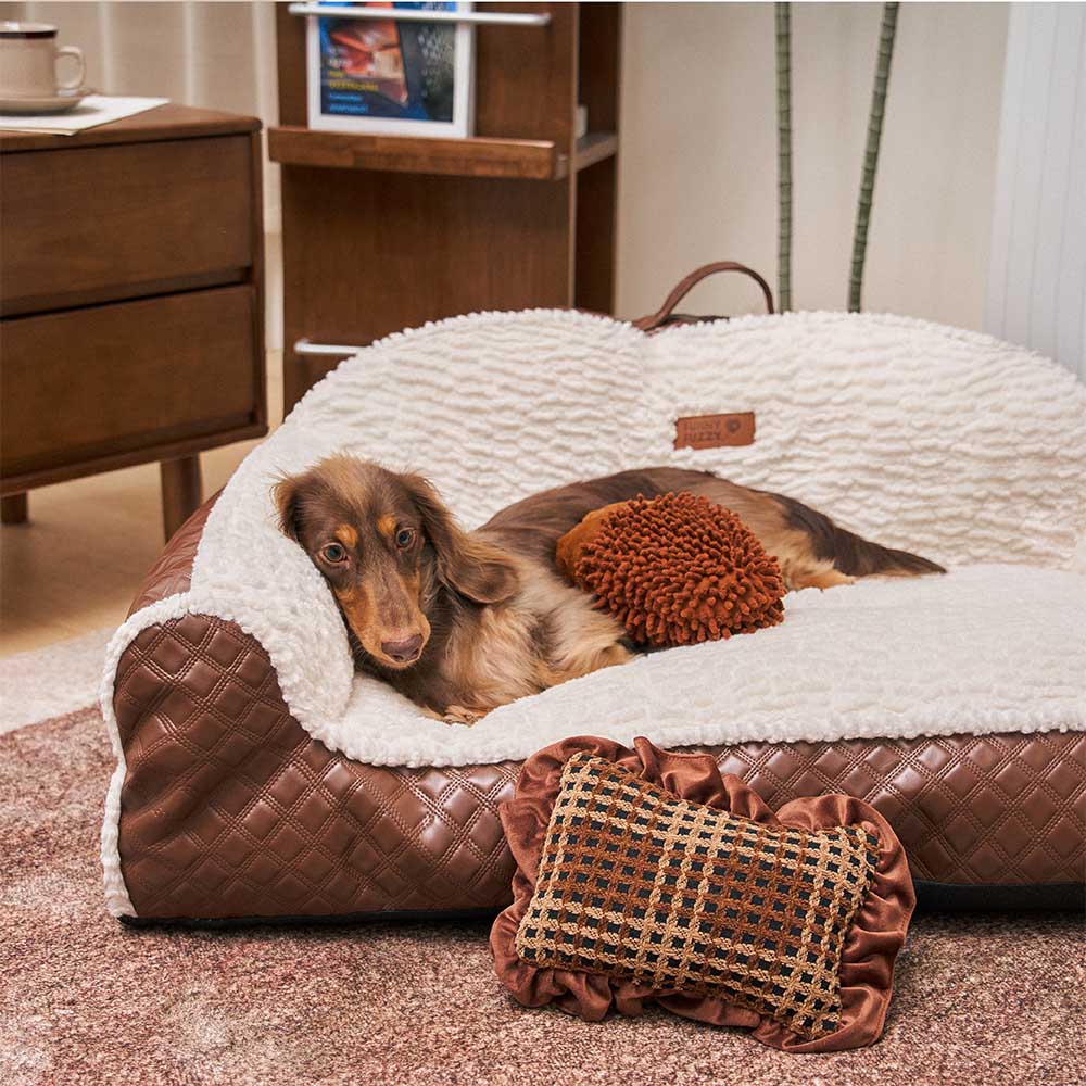 Cama de perros de almohada acogedora de acogedor