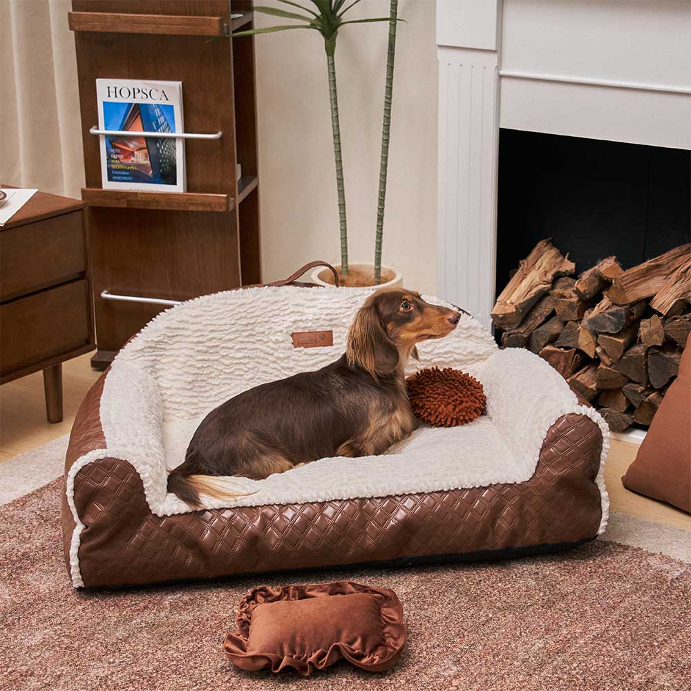 Cama de perros de almohada acogedora de acogedor