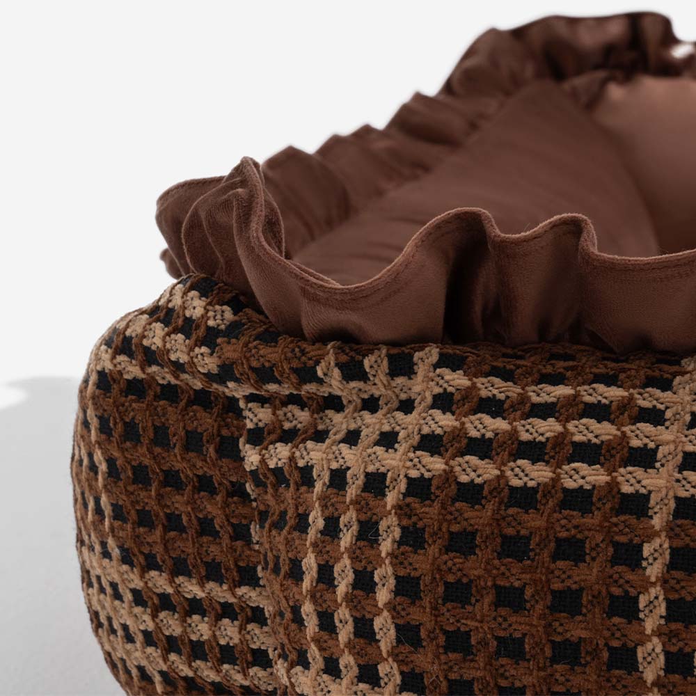 Lit d’oreiller pour chien de traversin confortable lavable à fleurs de luxe classique - Bliss Napper