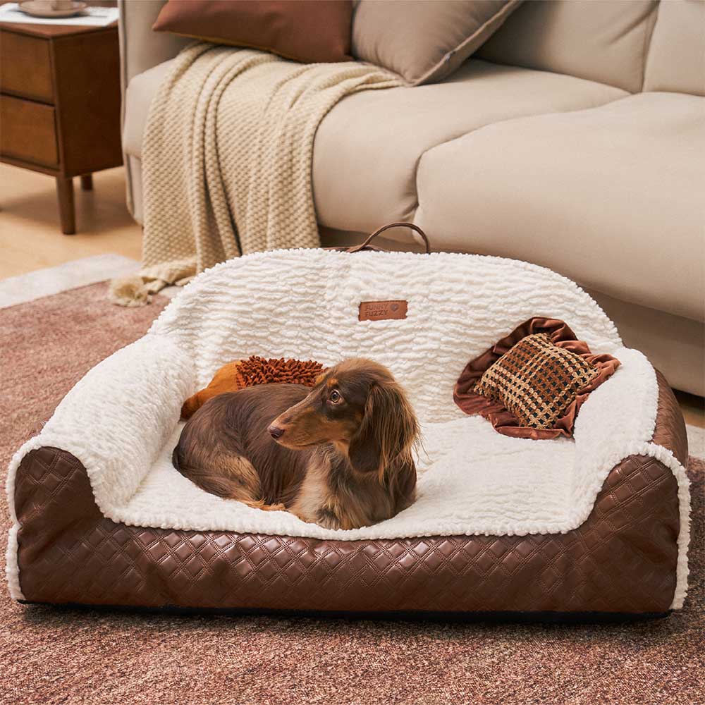 Cama de perros de almohada acogedora de acogedor