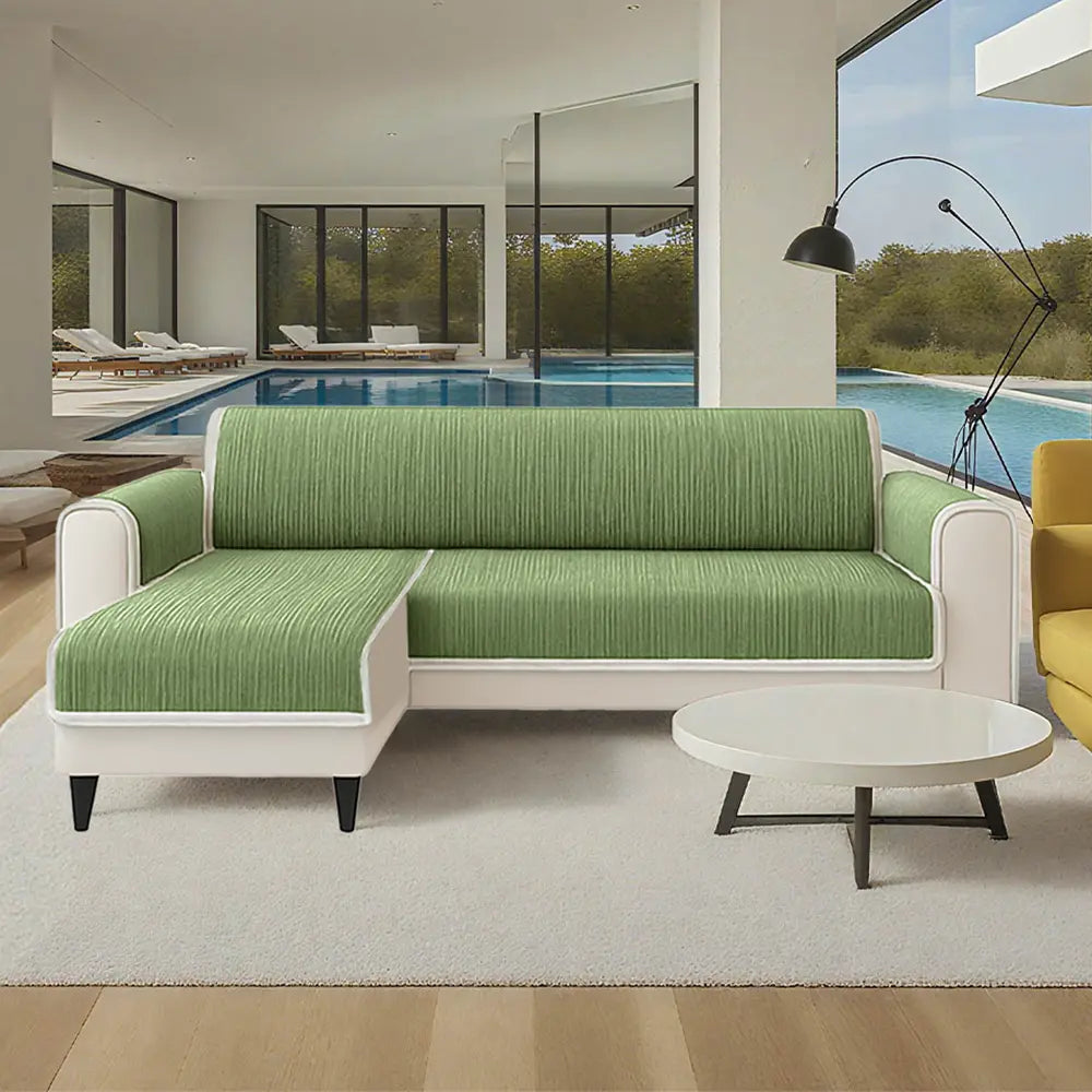 Protector de muebles de alfombra de mascotas a rayas a rayas de toda la temporada con cubierta del sofá del reposabrazos: manténgase quieto