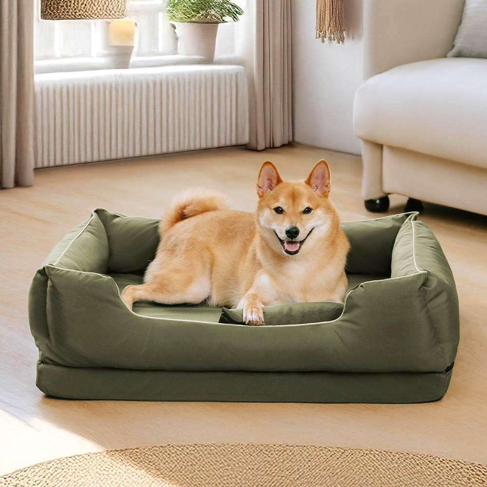 Cama de perros lavable antideslizante impermeable de estilo nórdico con almohada con almohada