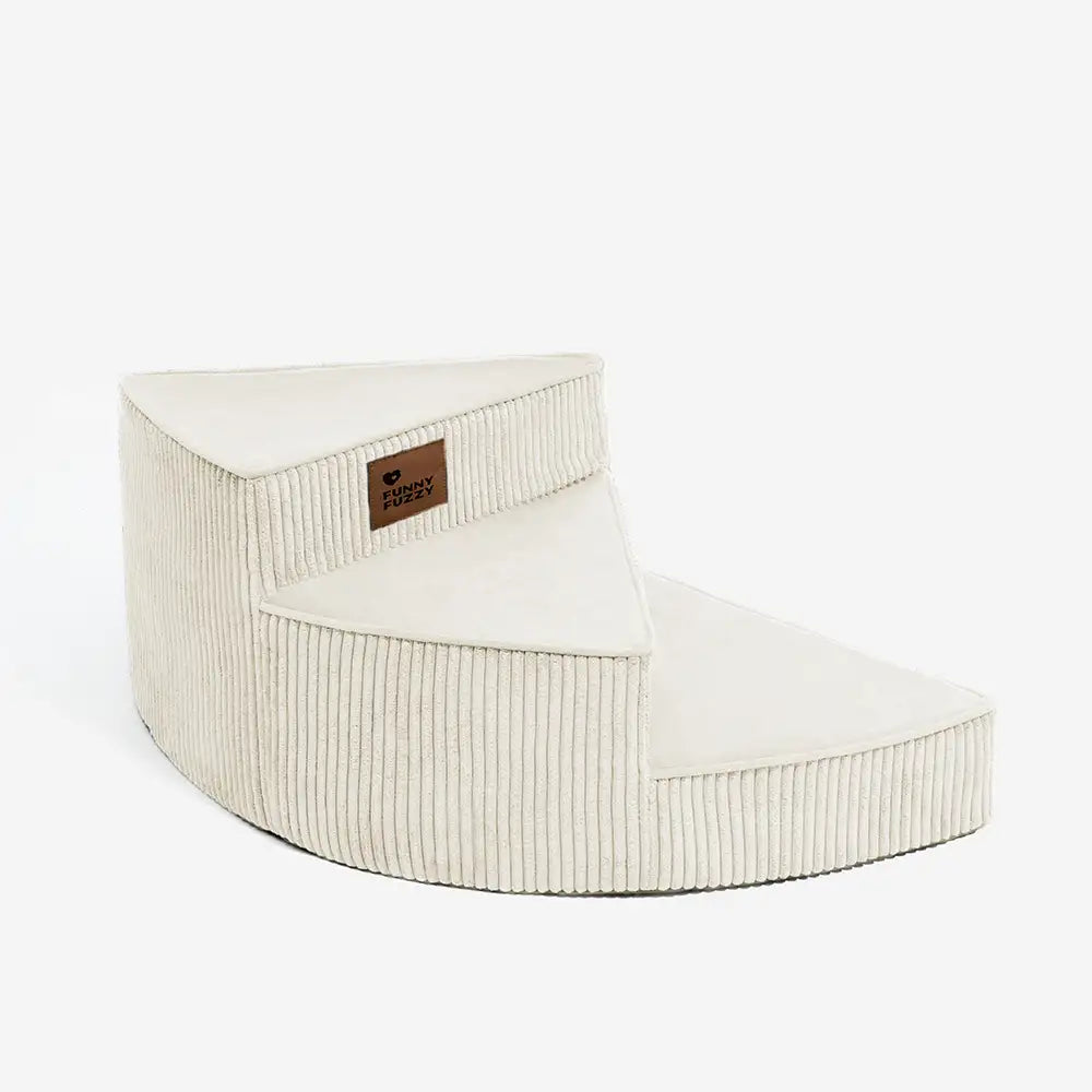 Cozy Corduroy Joint-Friendly Removable Spiral Pet Stairs - CreamyStep