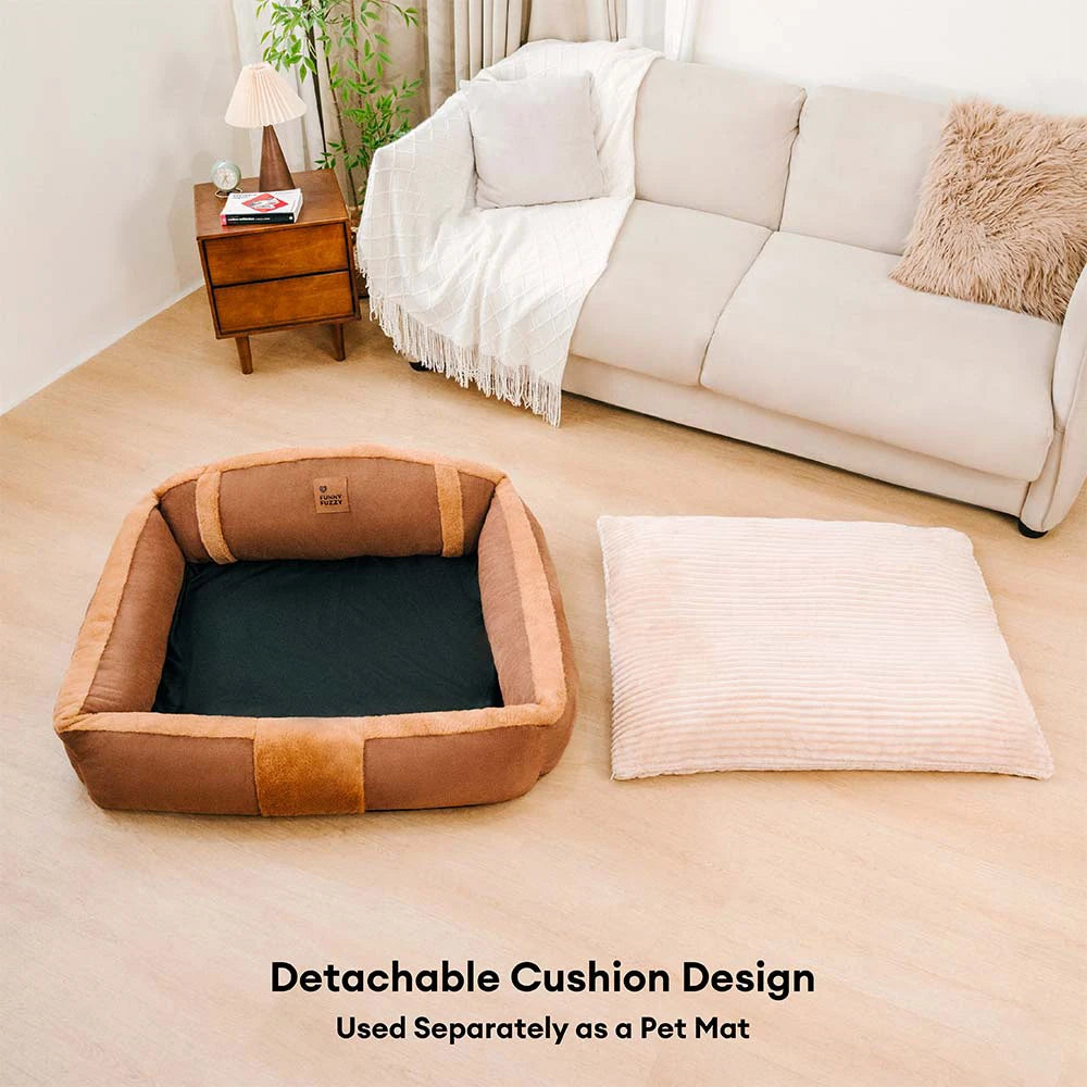 Cama de perro de sofá de gran y acogedora y acogedora