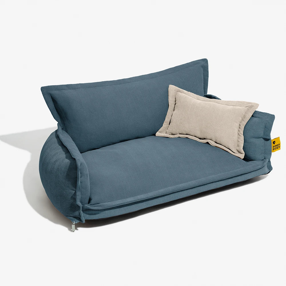 CHENILLE DE CHENILLE CHENILLE Doble capa extraíble Cama de perros ortopédica con almohada