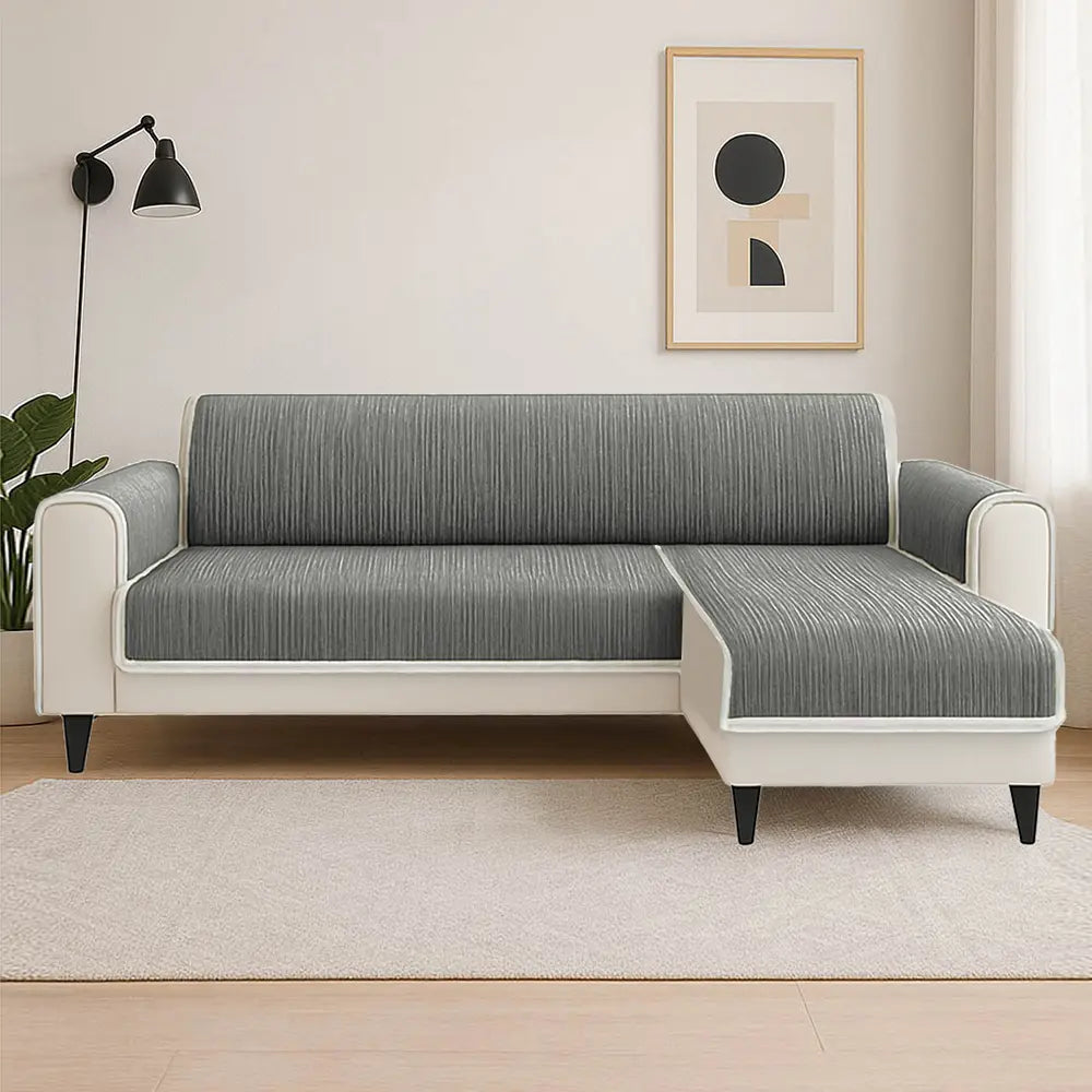 Protector de muebles de alfombra de mascotas a rayas a rayas de toda la temporada con cubierta del sofá del reposabrazos: manténgase quieto