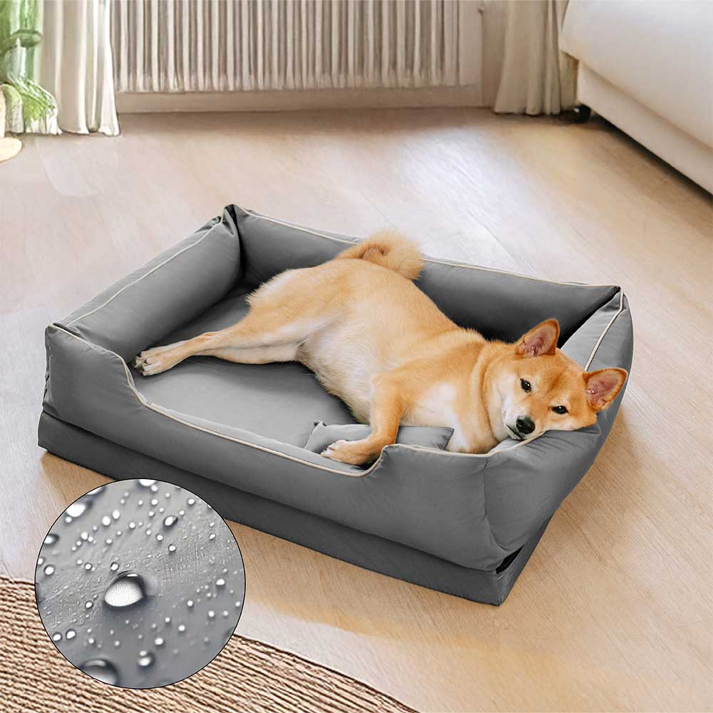 Cama de perros lavable antideslizante impermeable de estilo nórdico con almohada con almohada