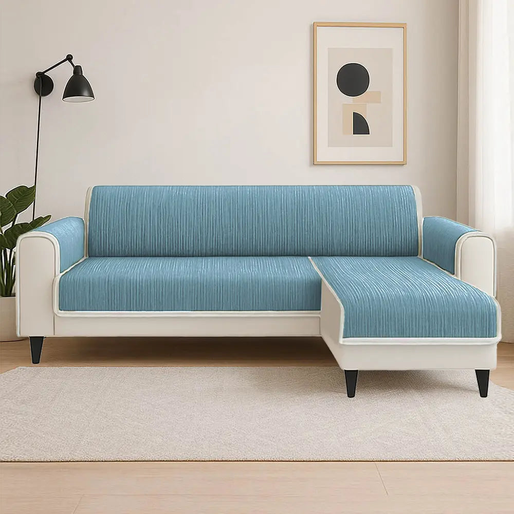 Protector de muebles de alfombra de mascotas a rayas a rayas de toda la temporada con cubierta del sofá del reposabrazos: manténgase quieto