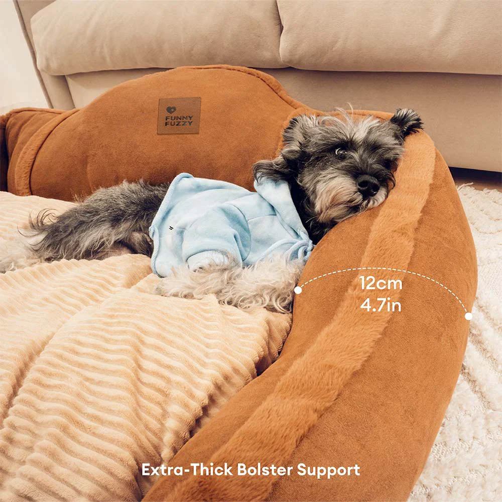 Cama de perro de sofá de gran y acogedora y acogedora