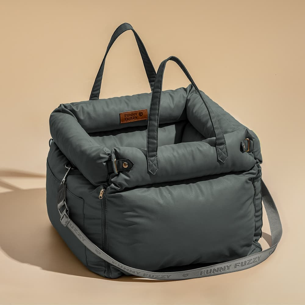 Cama de refuerzo de asiento para perros de cuero para perros de lujo - Voyager urbano