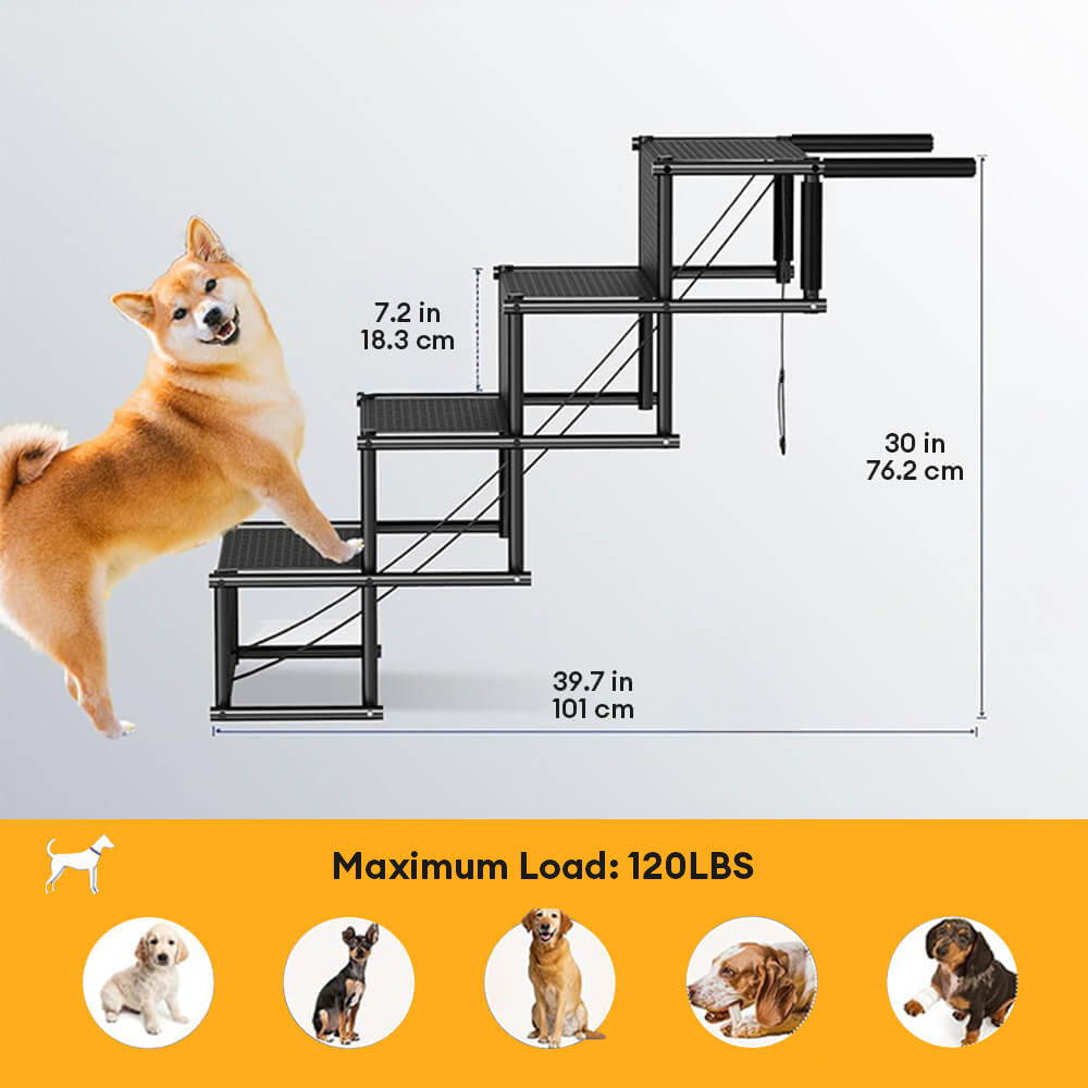 Viaje Portable plegable 4 pasos Las escaleras para perros sin deslizamiento