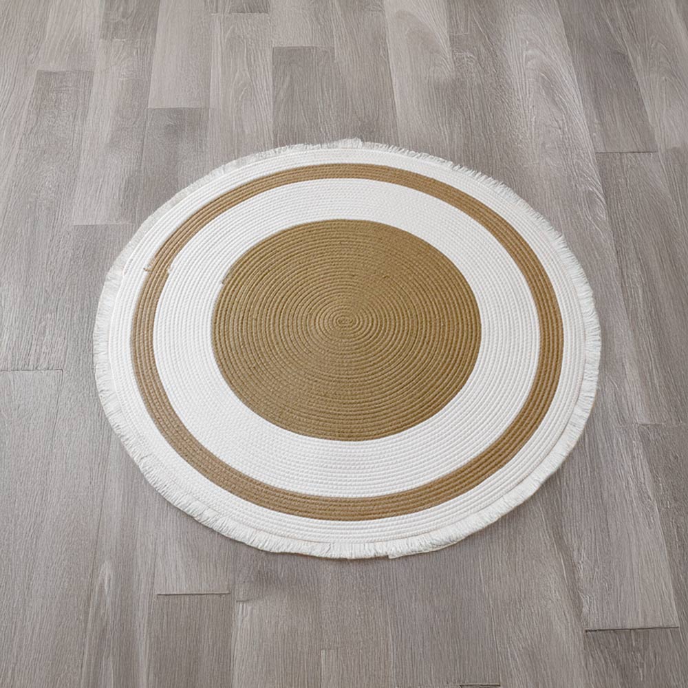 Alfombra de rastro de gato dura a mano nórdica con franja