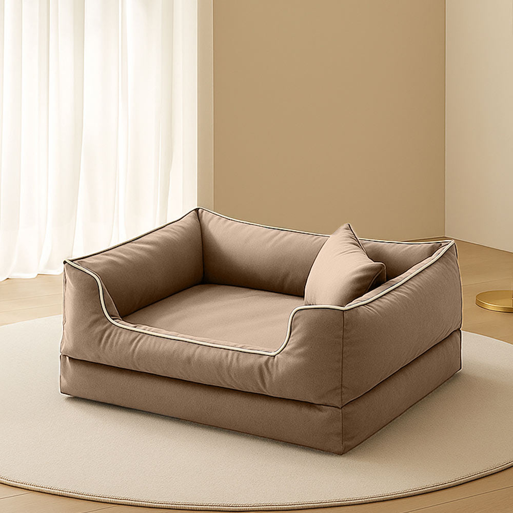 Cama de perros lavable antideslizante impermeable de estilo nórdico con almohada con almohada