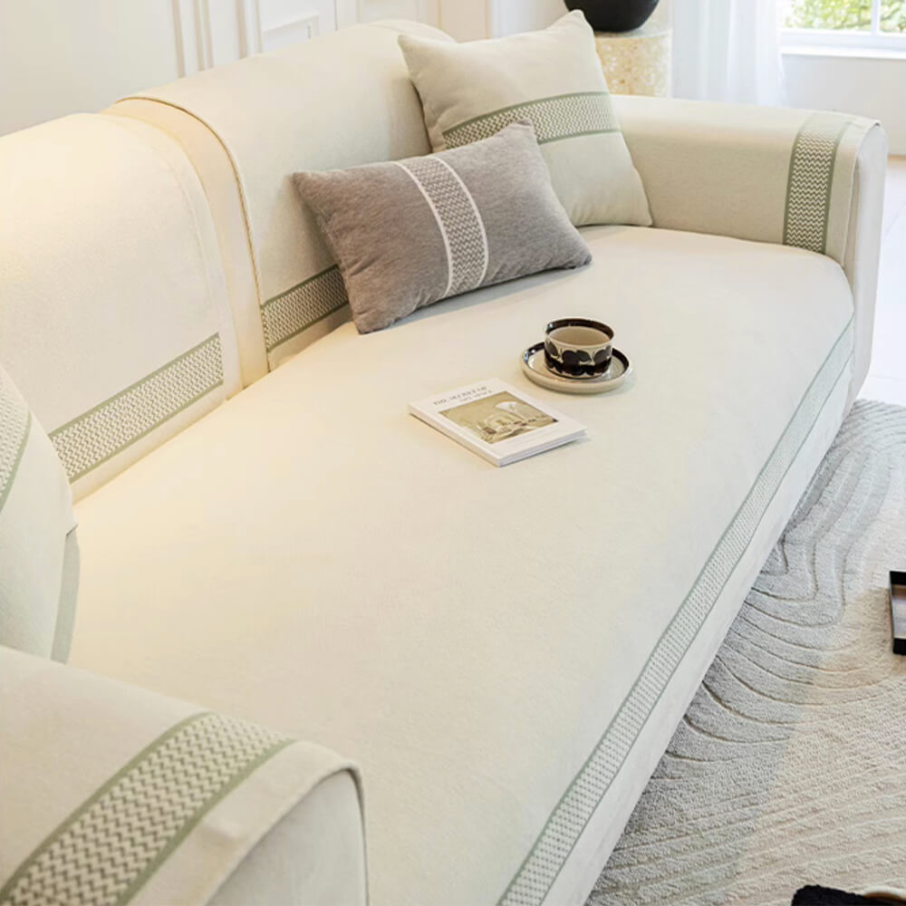 Chenille Jacquard Wide Edge Diseño Cubierta de sofá resistente a los scratch