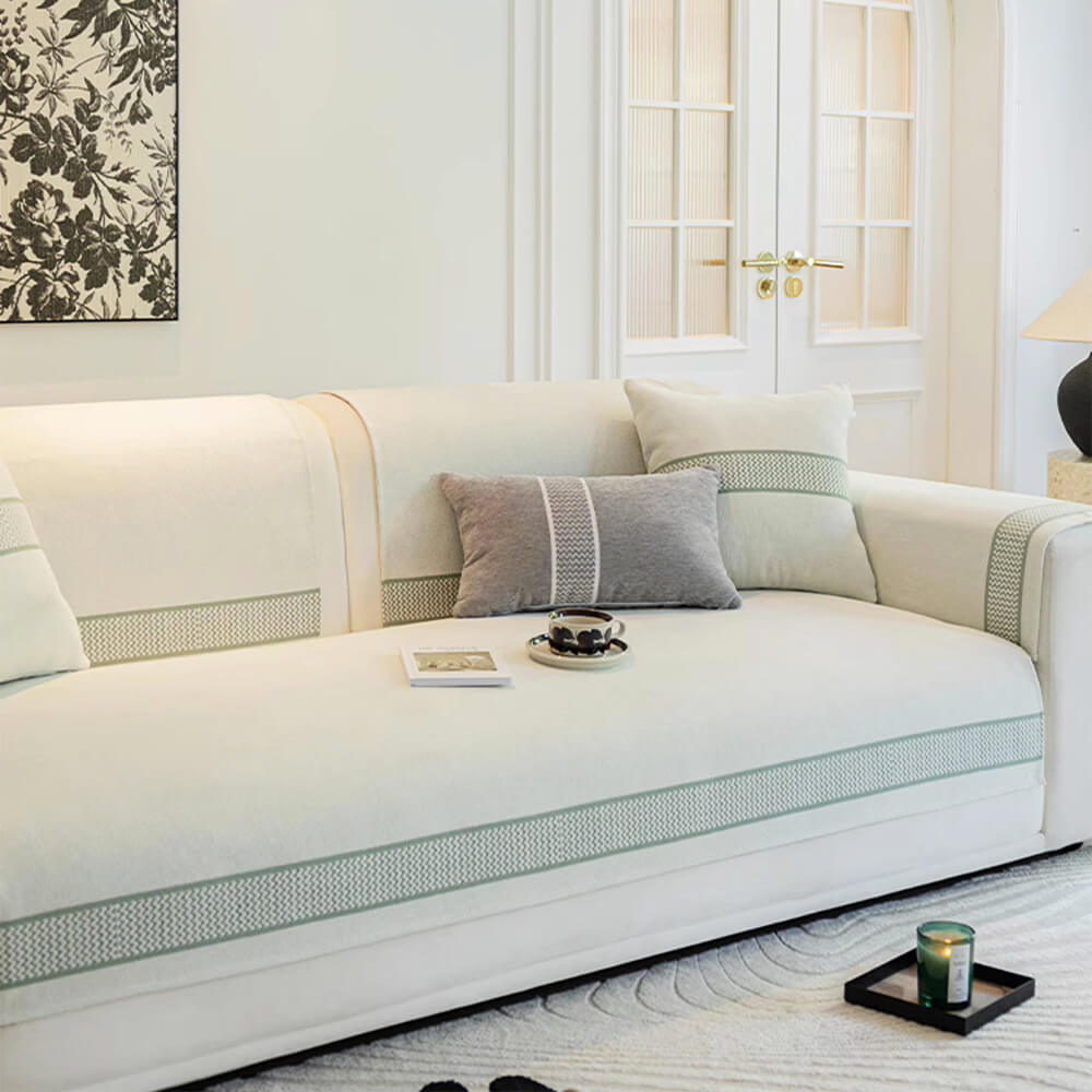 Chenille Jacquard Wide Edge Diseño Cubierta de sofá resistente a los scratch