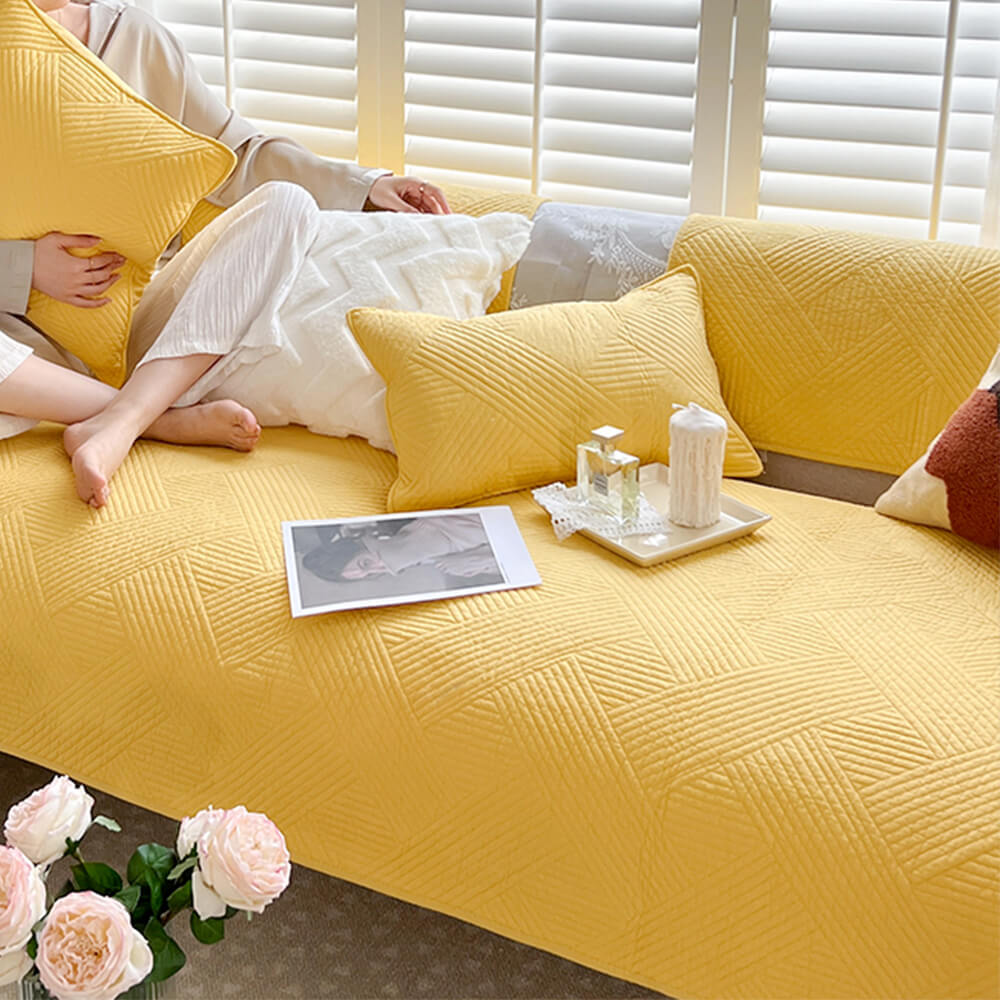 Cubierta de sofá de algodón sólido de algodón sólido de algodón sólido para todas las estaciones