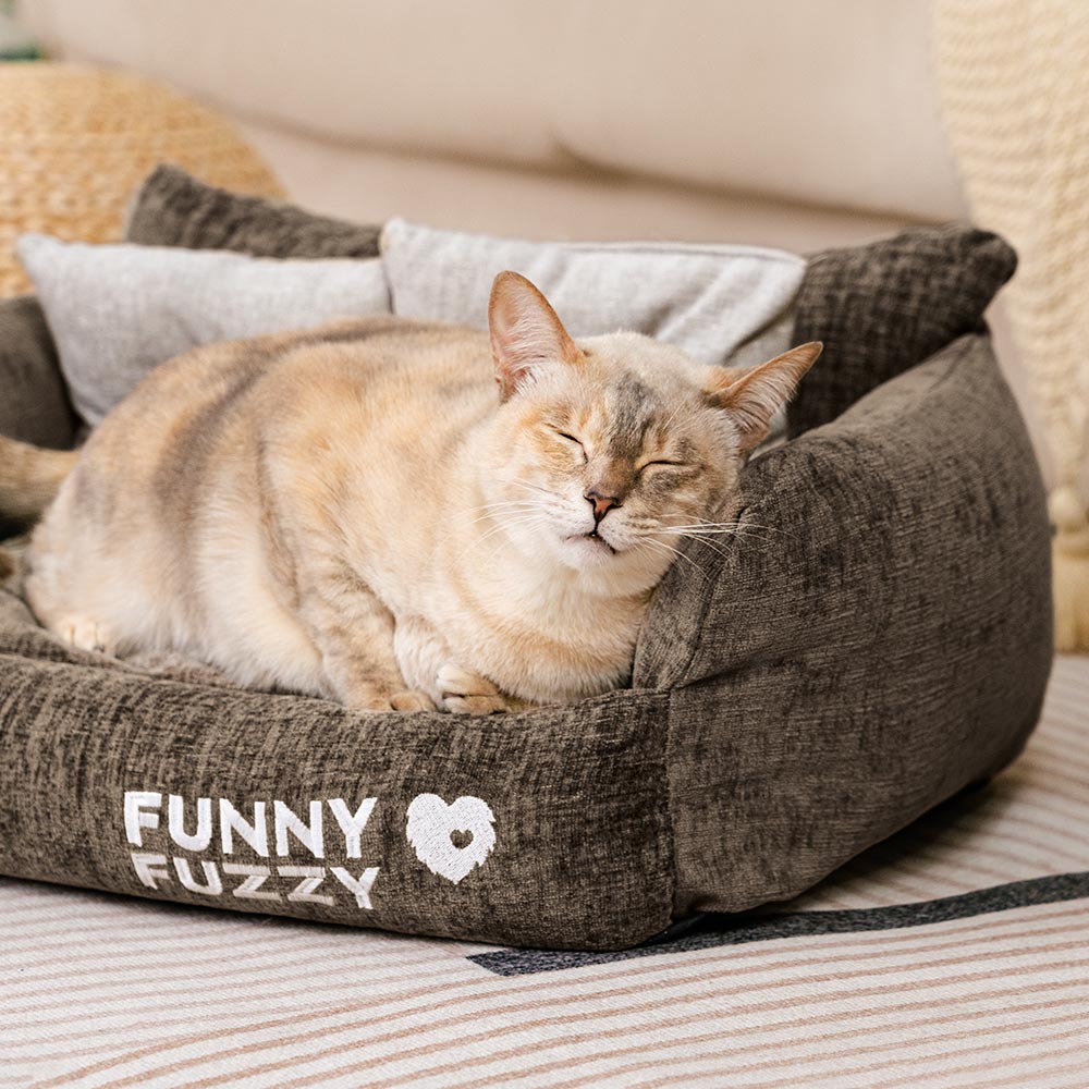 Cama de sofá de gato blando chenille chenille