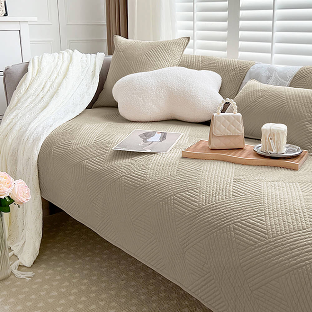 Cubierta de sofá de algodón sólido de algodón sólido de algodón sólido para todas las estaciones