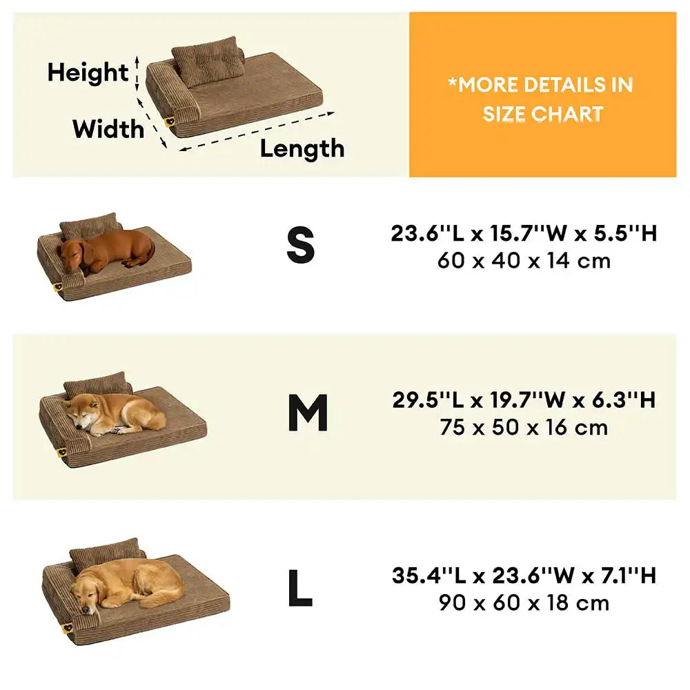 Cana de cana Anti -Scratch Exprovable Cama de perros ortopédica con almohada - COMFYSOFA