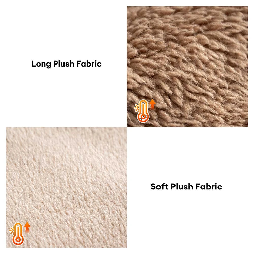 Cama de perros ortopédico de cueva de rayas de lujosa con almohada - Fluffywarm