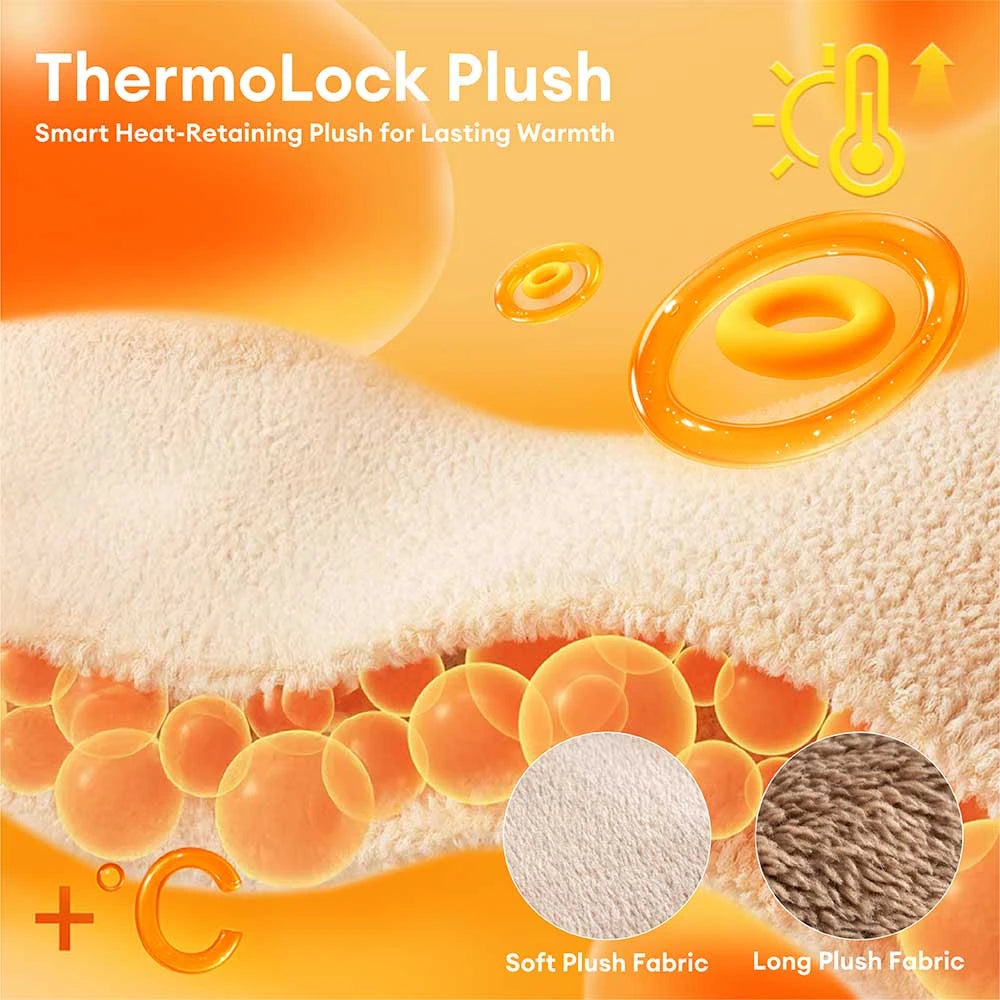 Cama de perros ortopédico de cueva de rayas de lujosa con almohada - Fluffywarm