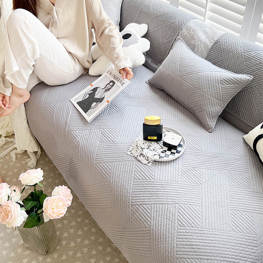 Cubierta de sofá de algodón sólido de algodón sólido de algodón sólido para todas las estaciones