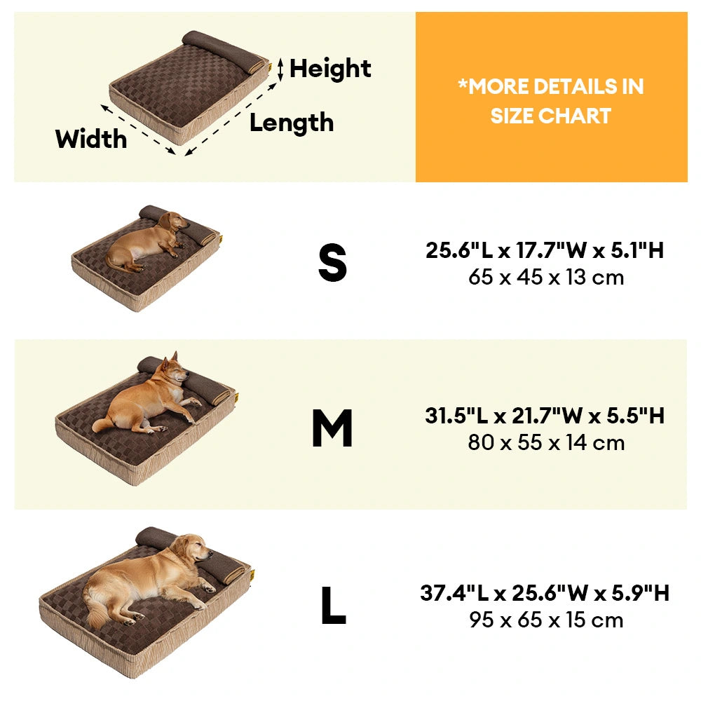 Fluffy Warm Detachable Orthopedic Dog Bed- Checker Cocoon