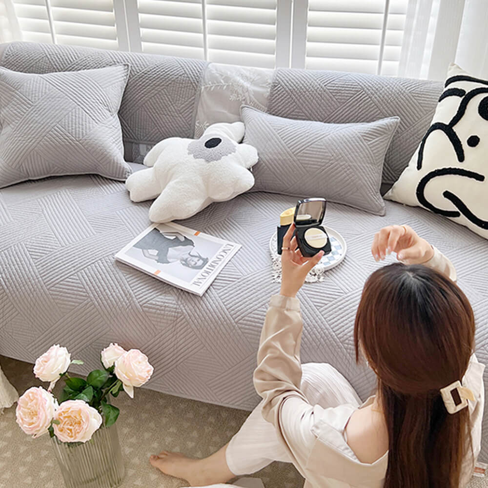 Cubierta de sofá de algodón sólido de algodón sólido de algodón sólido para todas las estaciones