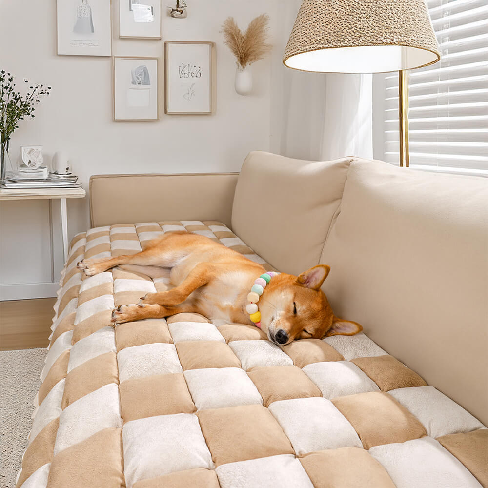 Mat de mascotas a cuadros para todas las estaciones la cubierta del sofá protector resistente a los arañazos