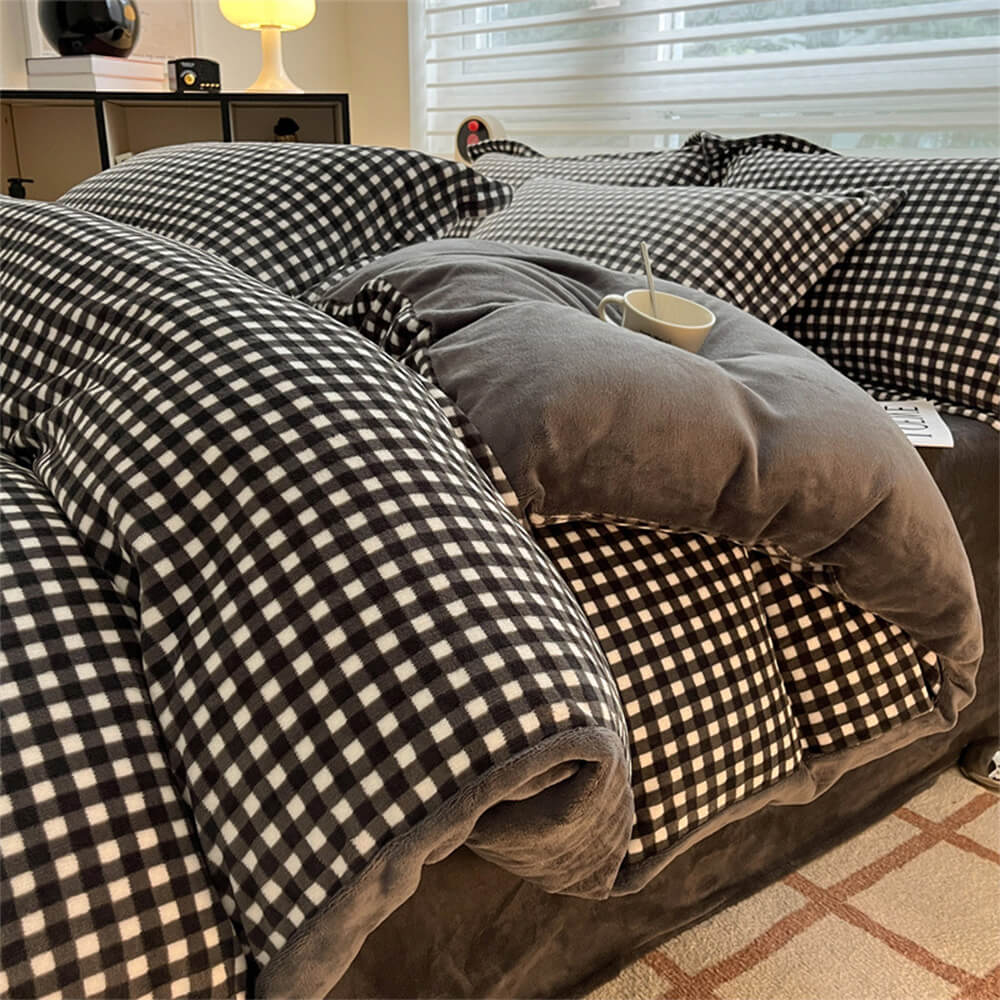 Foglio letto di velluto per latte a quadri accogliente antistatico