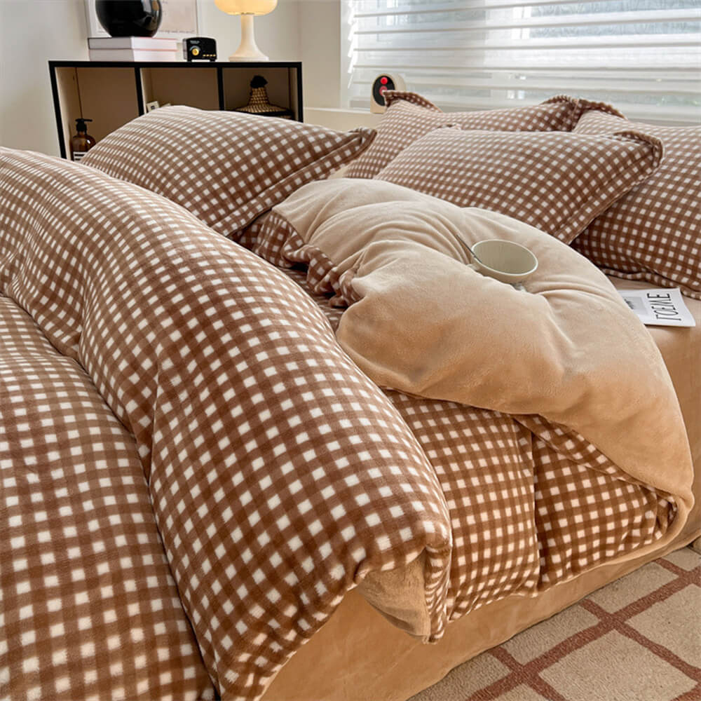 Foglio letto di velluto per latte a quadri accogliente antistatico