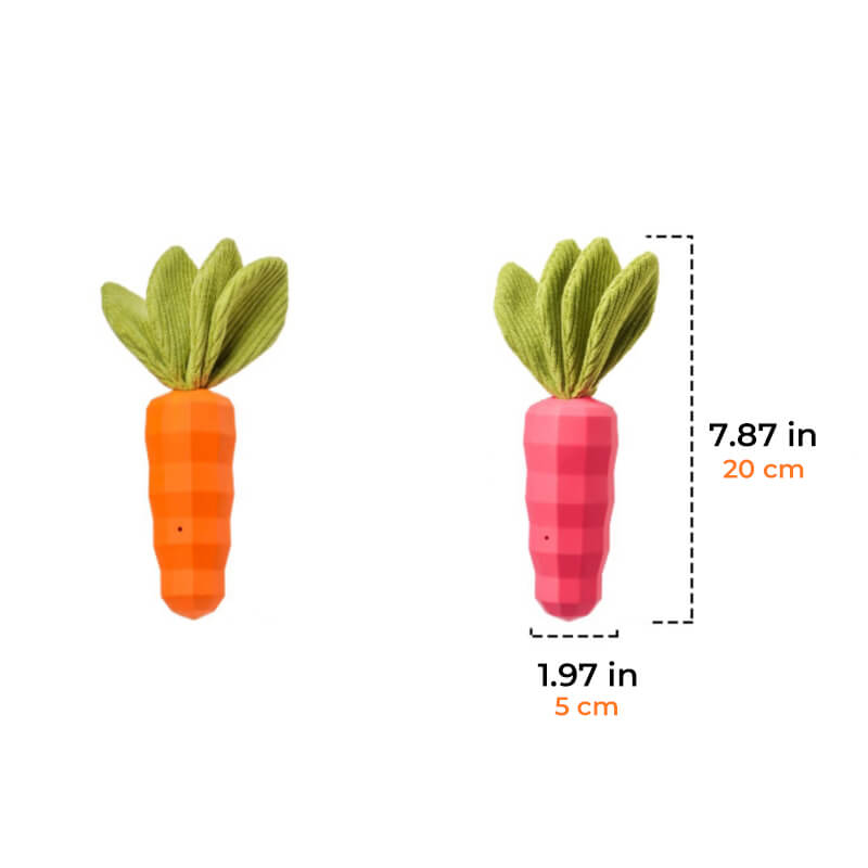 Giocattolo cigolare di carote durevole cane da masticare giocattolo