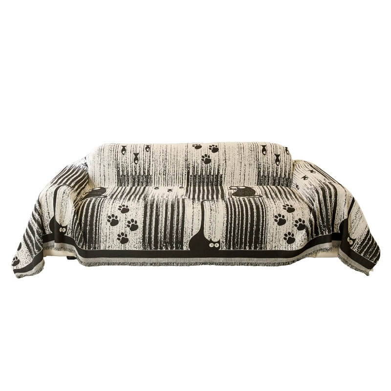 Cartoon PAW estampado Chenille Anti-Scratch Show Couch Tapa