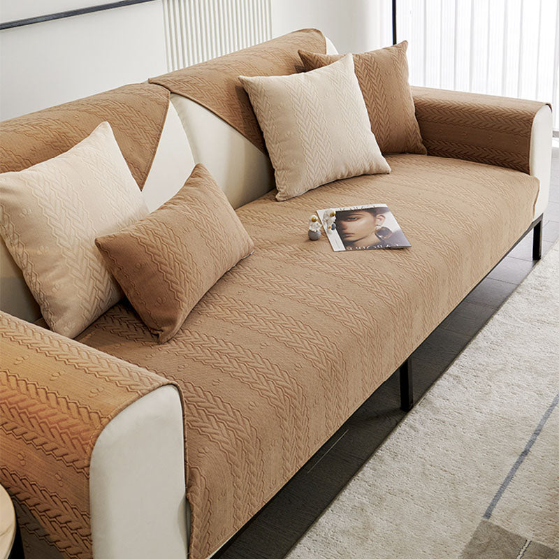 Cubierta de sofá sin deslizamiento transpirable impreso por oreja de trigo Chenille