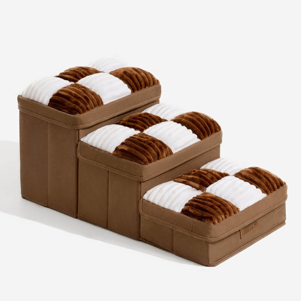 Scale per cani artigianali a mano a corto di scacchiere con deposito - multifunzionale e pieghevole